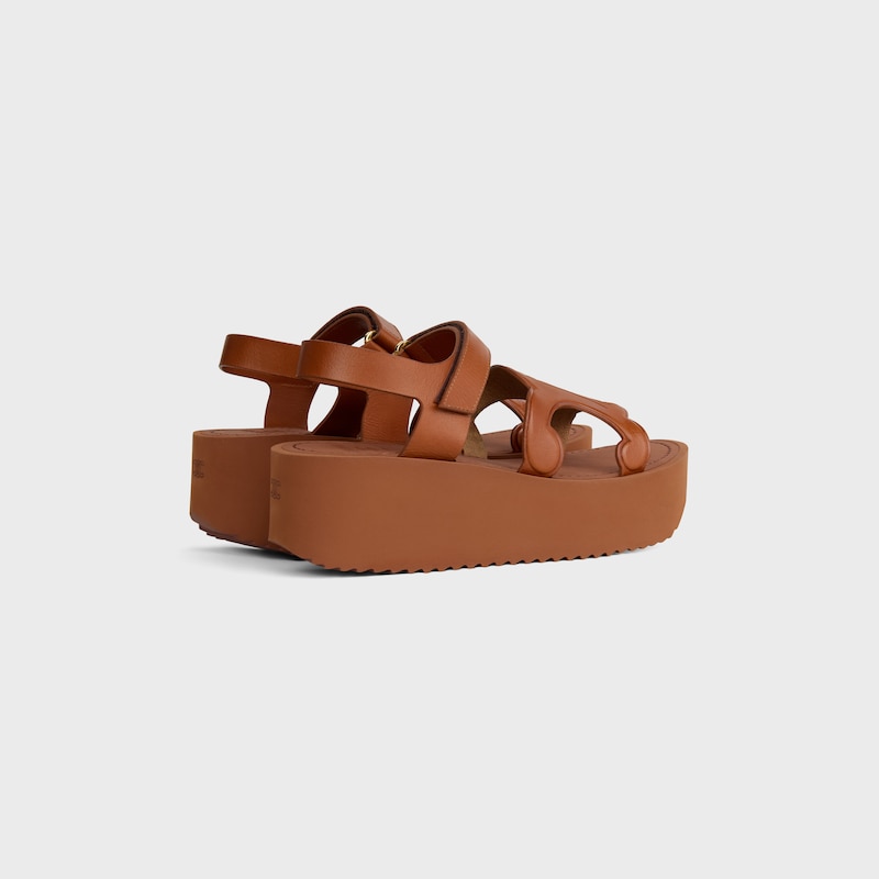 SUNNY SANDAL IN Calfskin - Vegetal Tanning - TAN -  - 1 | CELINE