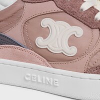 CELINE TRAINER CT-12 LOW LACE-UP SNEAKER IN Nylon, Suede Calfskin, Nubuck & Calfskin - ROSEWOOD -  - 1 | CELINE