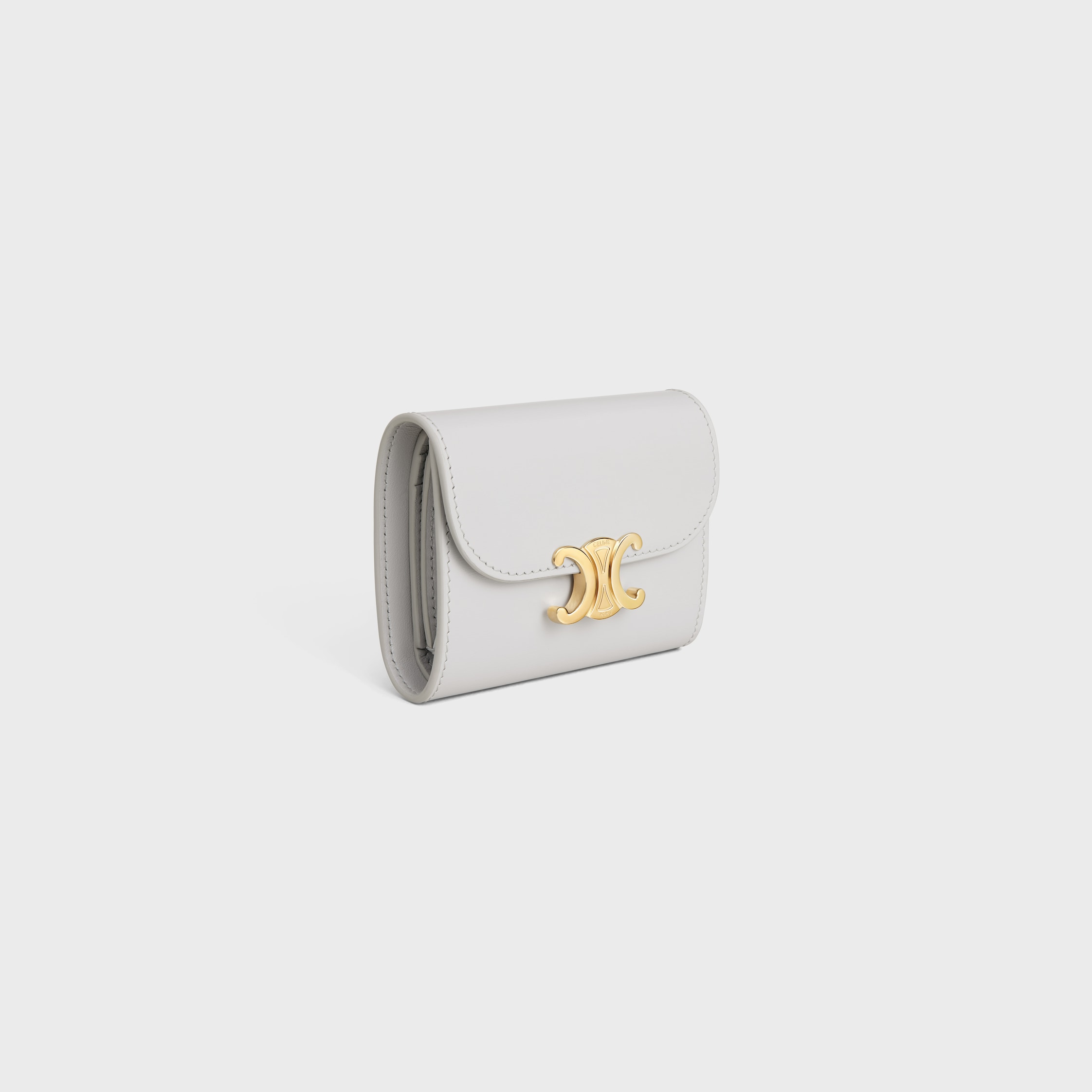 CELINE◆ SMALL TRIOMPHE WALLET◆ Women's Small flap wallet Triomphe in patent calfskin