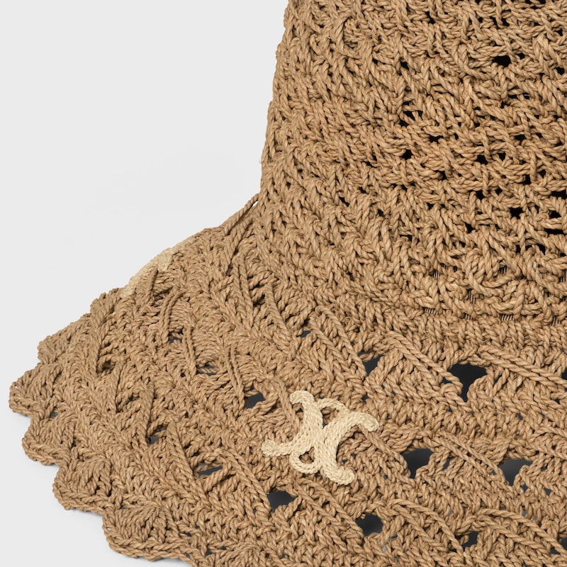 triomphe hat IN openwork raffia - HONEY -  - 1 | CELINE
