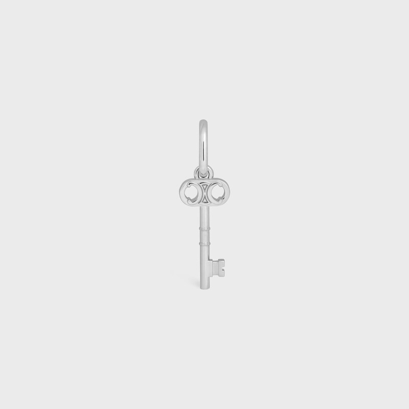 Celine Charms Triomphe Key in Brass with Rhodium Finish - SILVER - EVENING - 1 | CELINE