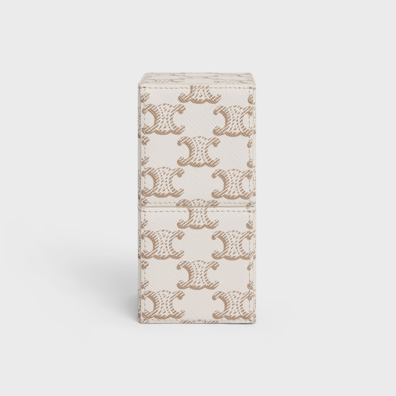 Case 1 Perfume 100ml in Triomphe Canvas and Calfskin - WHITE - CELINE MAISON - 1 | CELINE