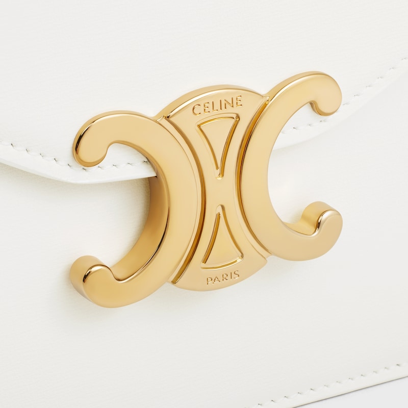 WALLET ON CHAIN MARGO in Shiny calfskin - WHITE - MORE LINES - 1 | CELINE