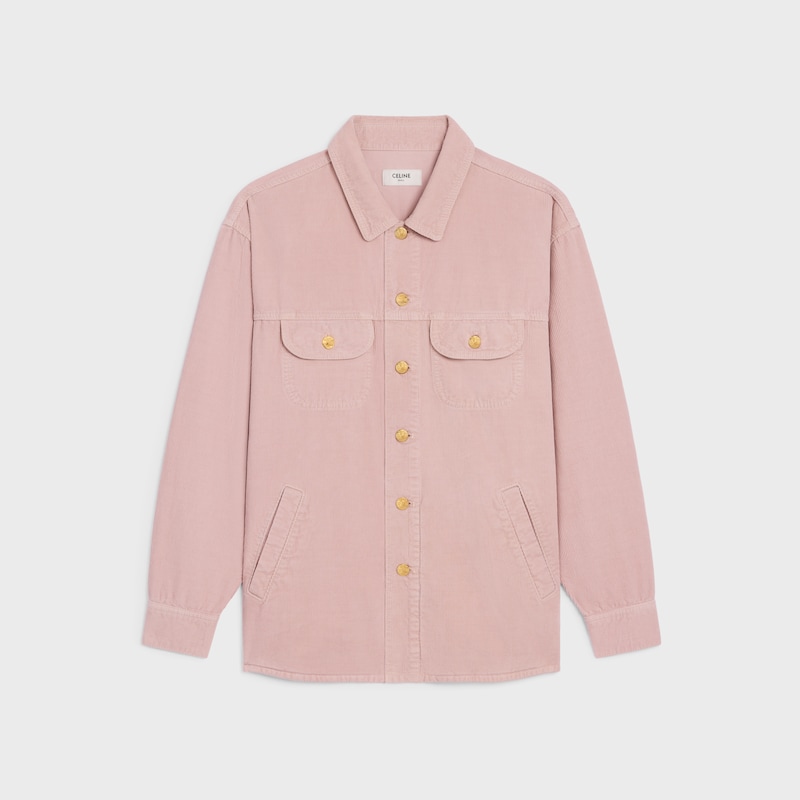 car coat jacket in corduroy - ROSEWATER SUNSET FADE -  - 1 | CELINE