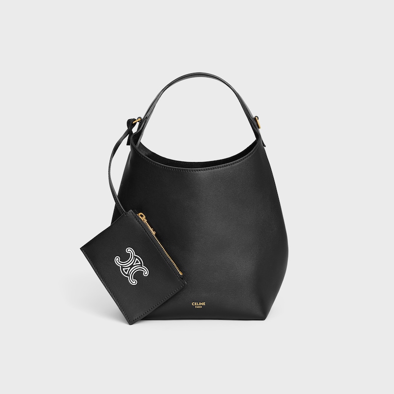 KLEINE HOBO AUS GESCHMEIDIGEM, GLATTEM KALBSLEDER - SCHWARZ - TASCHEN MIT OBEREM GRIFF - 1 | CELINE