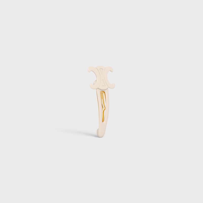 Presilha Grande Celine em Acetato e Aço - IVORY / GOLD - ACESSÓRIOS DE CABELO - 1 | CELINE