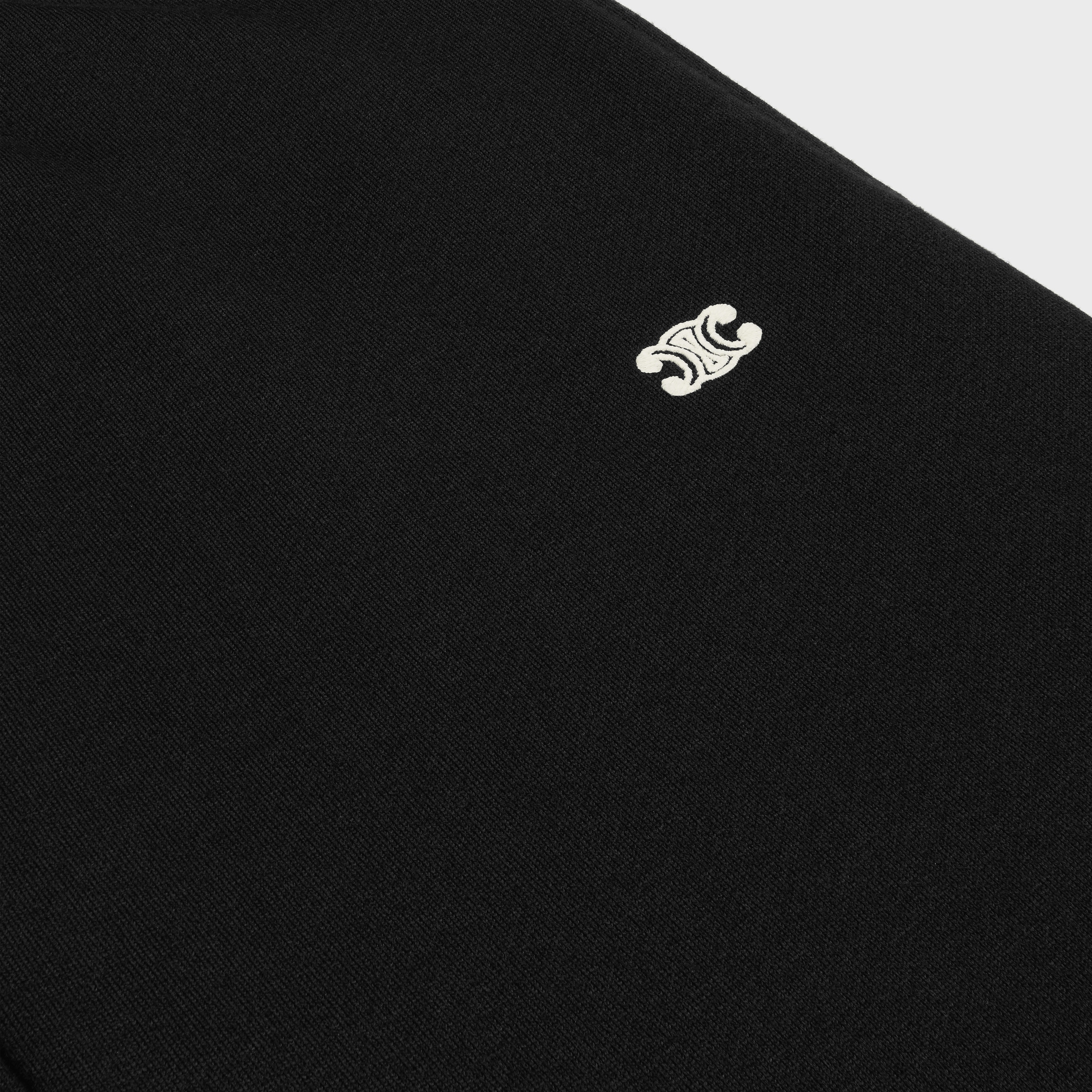 triomphe loose track pants in cotton and cashmere - BLACK