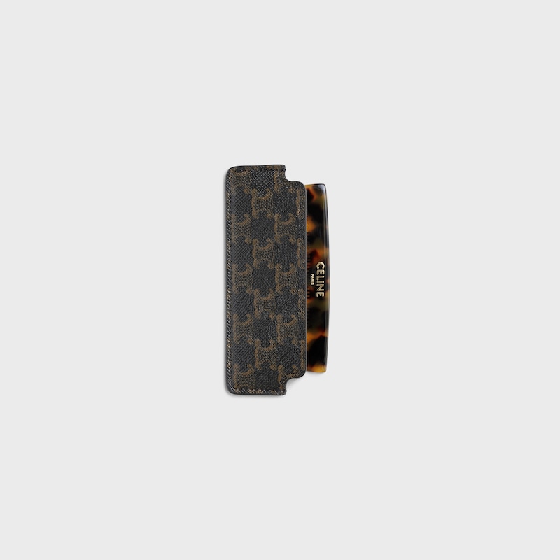 Moustache Comb WITH CASE in Triomphe Canvas - Black / Tan - CELINE MAISON - 1 | CELINE