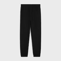 triomphe loose track pants in cotton and cashmere - BLACK / WHITE -  - 2 | CELINE