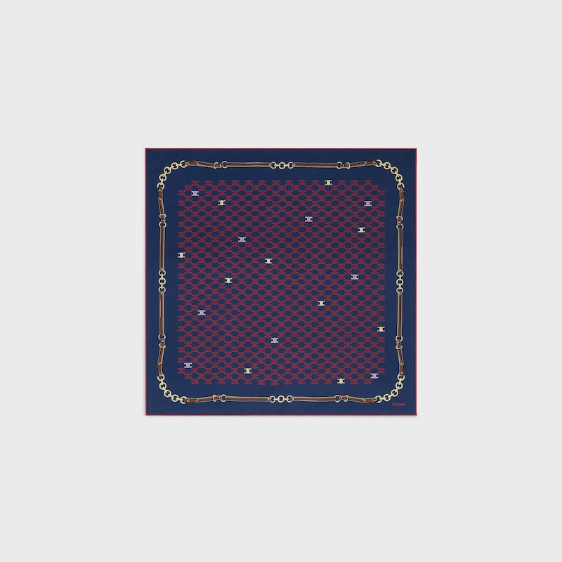 bandana IN heritage silk twill - NAVY/PINK/RED -  - 1 | CELINE