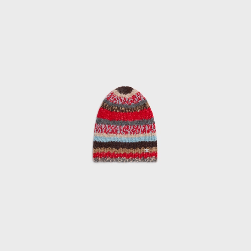 beanie IN MOULINE ALPACA AND WOOL - RED/MULTICOLOR -  - 1 | CELINE