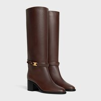 CELINE GARANCE TRIOMPHE STRAP HIGH BOOT IN CALFSKIN - OAK -  - 2 | CELINE