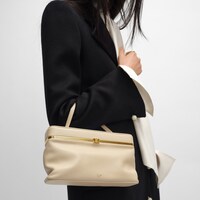 EAST WEST TRIOMPHE FRAME IN SUPPLE CALFSKIN - DEEP IVORY - NEW COLLECTION WOMEN - 2 | CELINE