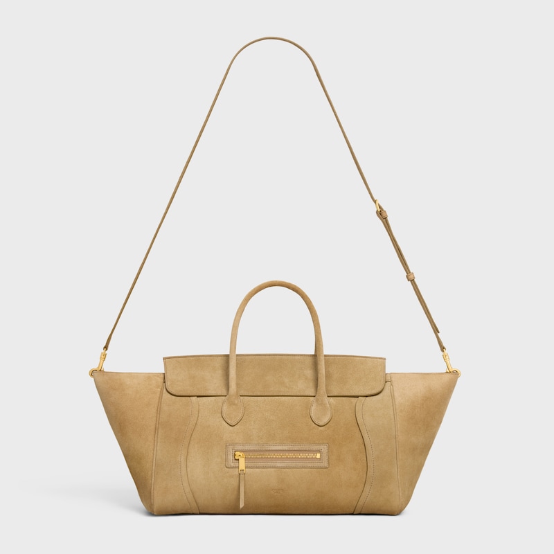 LUGGAGE IN SUEDE CALFSKIN - BEIGE - TOP-HANDLE BAGS - 1 | CELINE