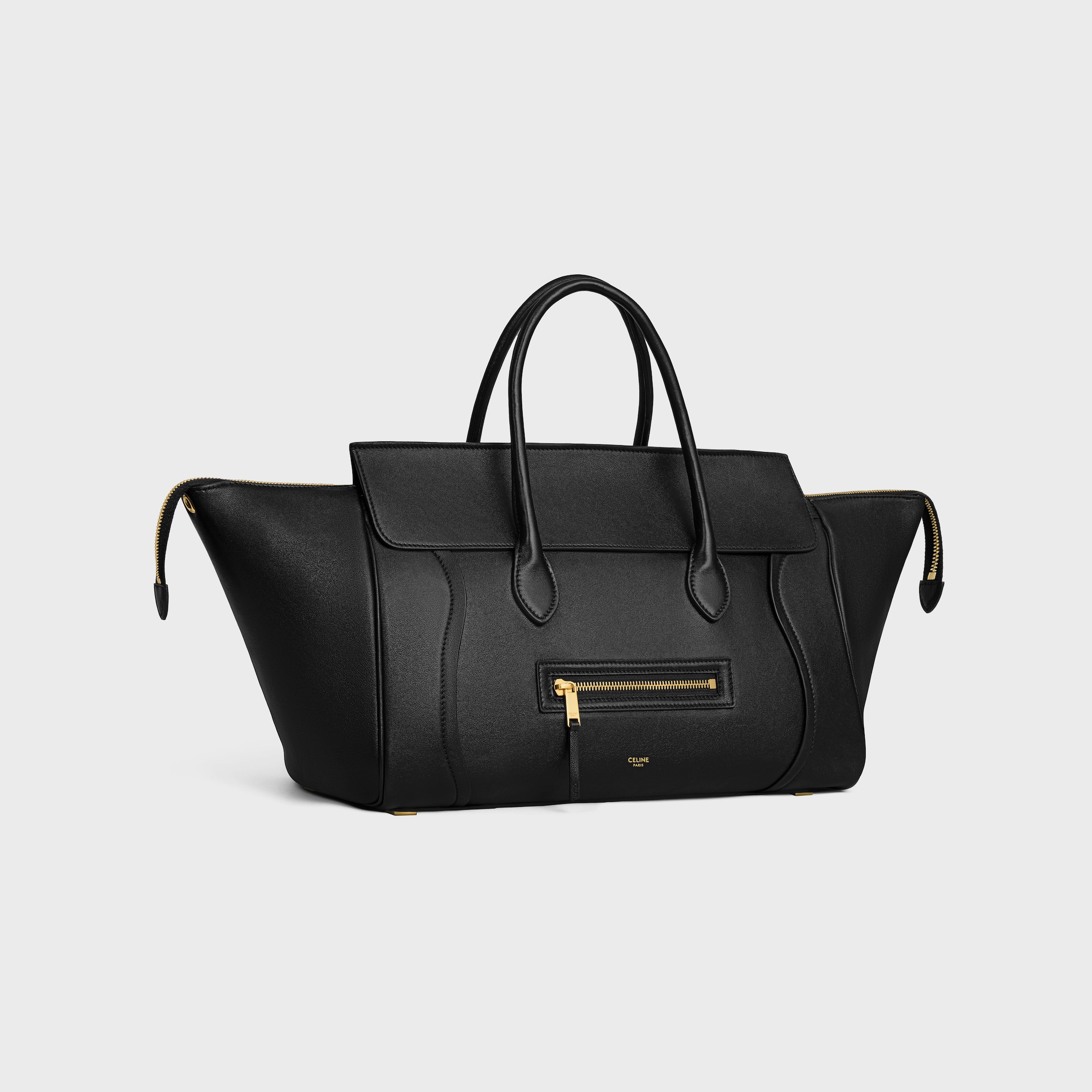 CELINE ラムレザー スナップボタン ロング ラップスカート 巻き 黒 40 中古・古着通販】CELINE (セリーヌ) 19SS ラムスキン レザージャケット