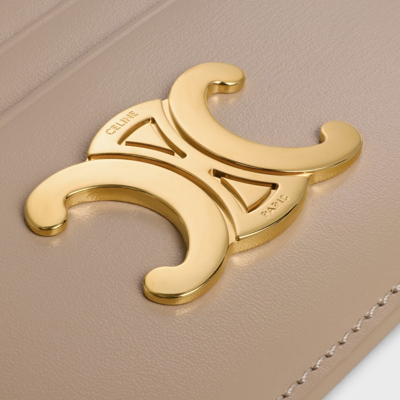 CARD HOLDER TRIOMPHE IN Shiny calfskin - SAFARI - COIN AND CARD HOLDERS - 1 | CELINE