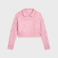 스웨터 - 아란 모헤어 & 울 - 베이비 핑크 -  - 1 | CELINE