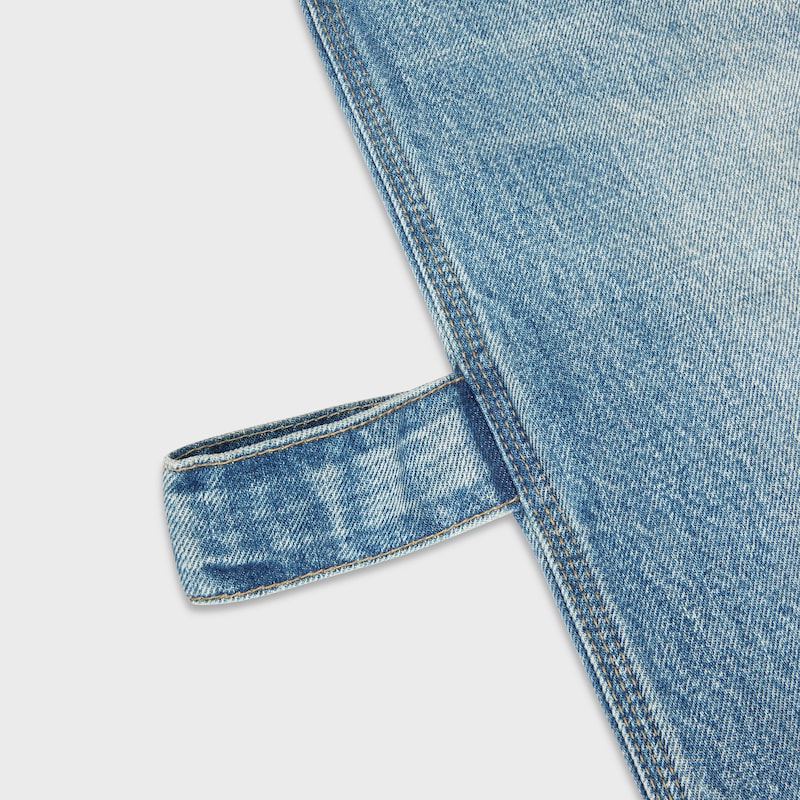 WIDE LEG JEANS 001 IN cotton denim - CLEAR WATERFALL -  - 1 | CELINE