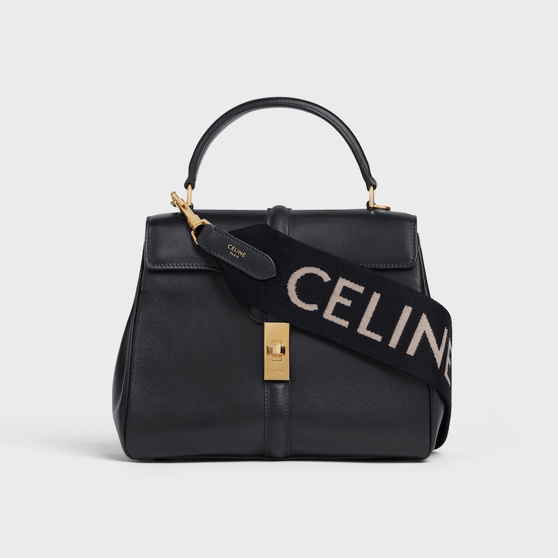 LONG STRAP IN WOOL WITH CELINE JACQUARD - BLACK / WHITE - BAG CHARMS - 1 | CELINE
