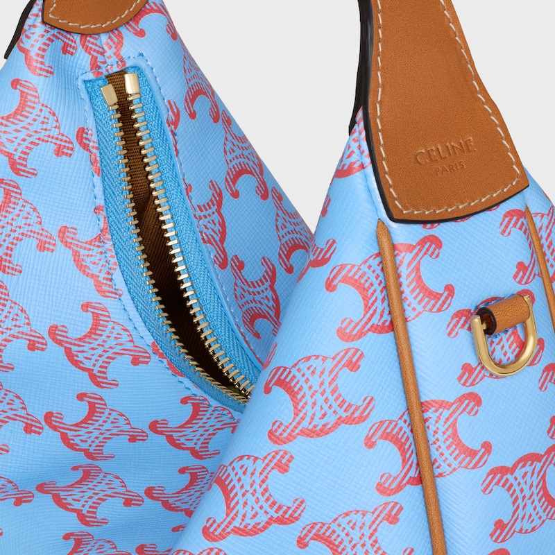 Teen Celine Lulu IN TRIOMPHE CANVAS - DENIM BLUE / RED - TOP-HANDLE BAGS - 1 | CELINE