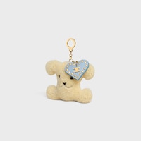 TRIOMPHE POM-POM CHARM IN Shearling and Calfskin - NATURAL / PALE BLUE - CHARMS AND ACCESSORIES - 2 | CELINE