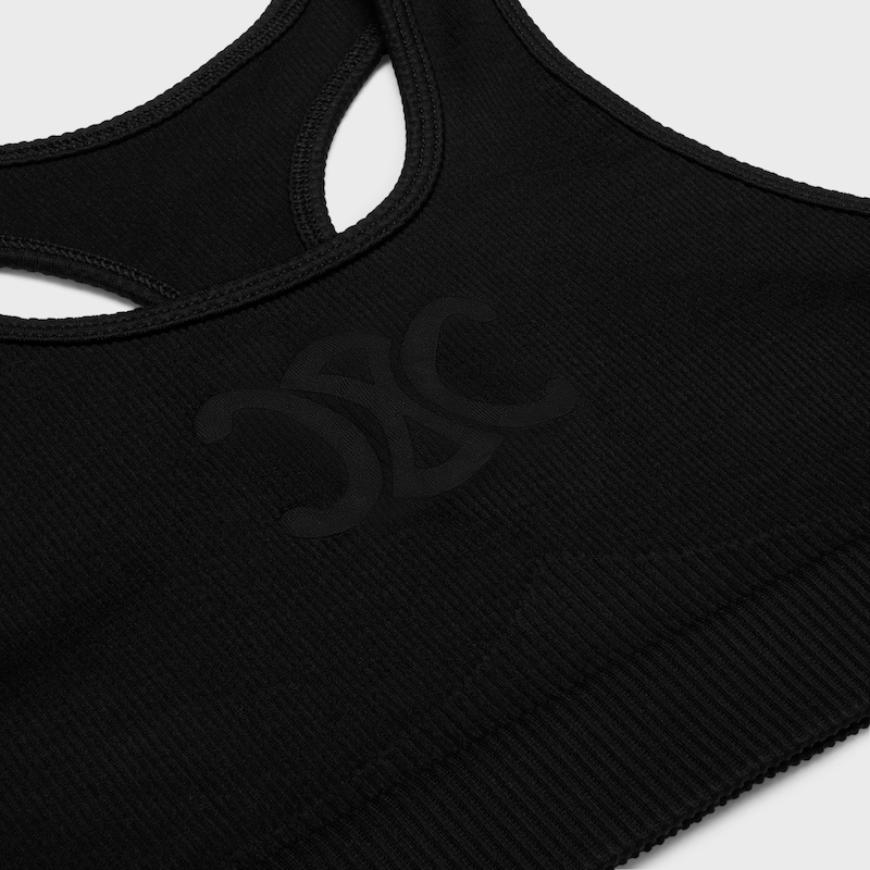 Triomphe bra in technical jersey - BLACK -  - 1 | CELINE