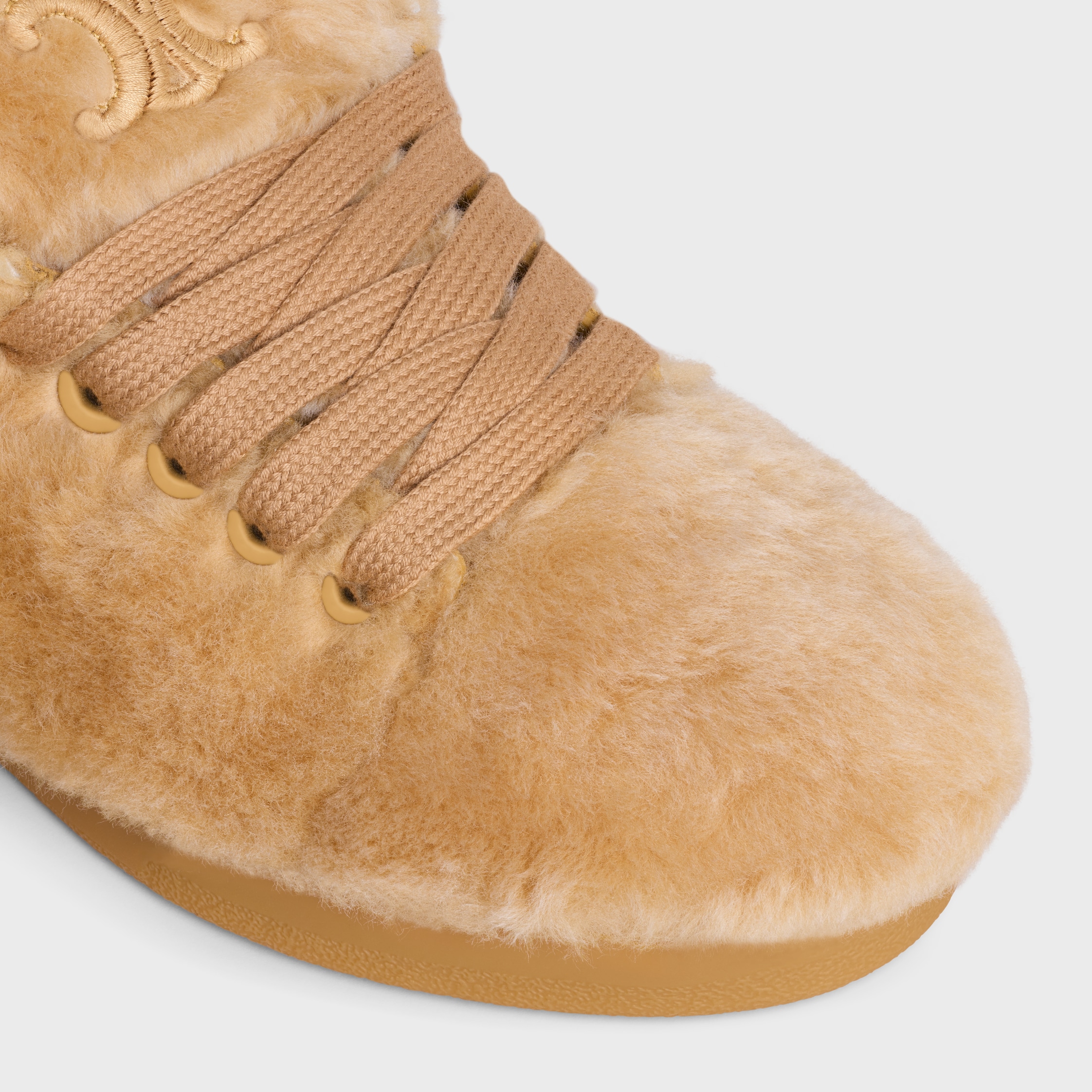 関税込 CELINE CELINE IA SLIDE IN Shearling CELINE GEORGIA SLIDE IN Shearling - BEIGE | CELINE