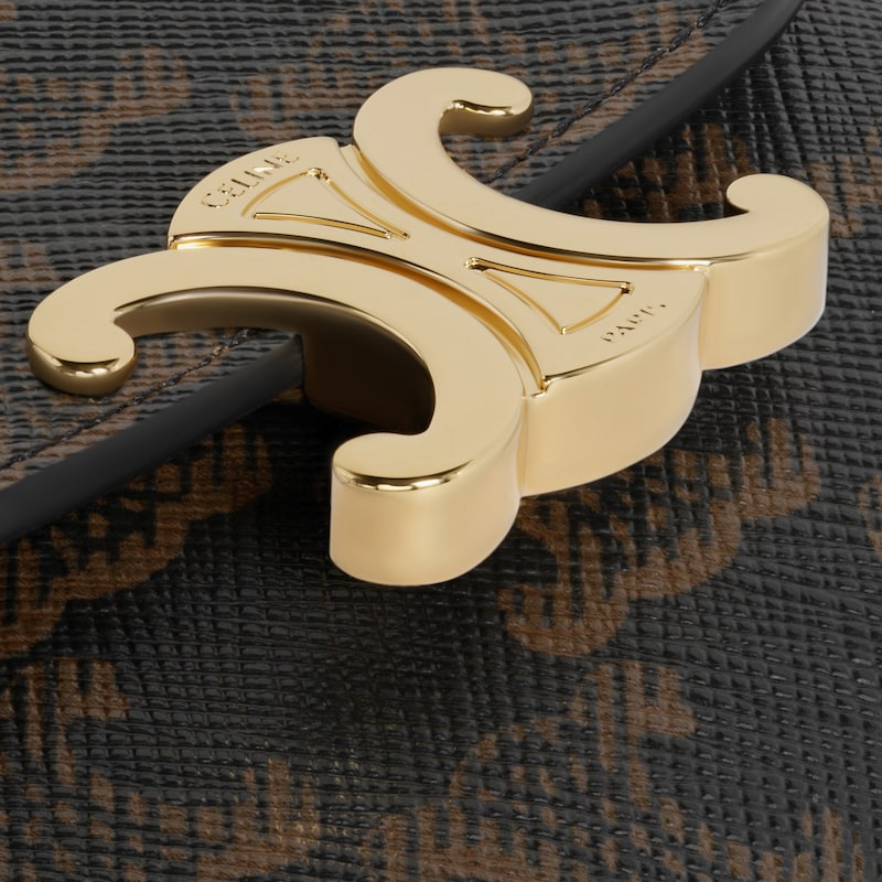 TRIOMPHE標誌印花小號翻蓋錢包 - 棕黃色 - 钱包 - 1 | CELINE