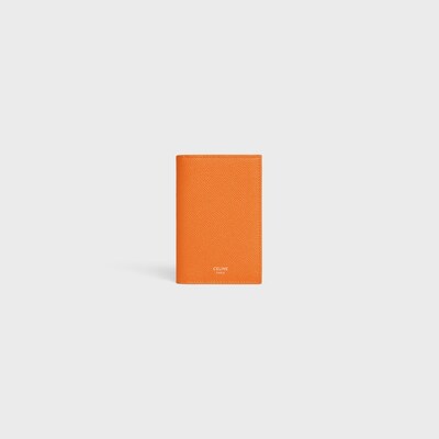 버티컬 카드 지갑 - 그레인 카프스킨 - 플루오 오렌지 - 에센셜 - tileIndex | CELINE