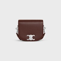 SMALL BESACE STRAP TRIOMPHE IN SUPPLE NATURAL CALFSKIN - CHESTNUT - NEW - 1 | CELINE