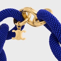 été Celine Links Necklace in Beads and Brass with Gold Finish - NAVY / GOLD - ÉTÉ CELINE - 2 | CELINE
