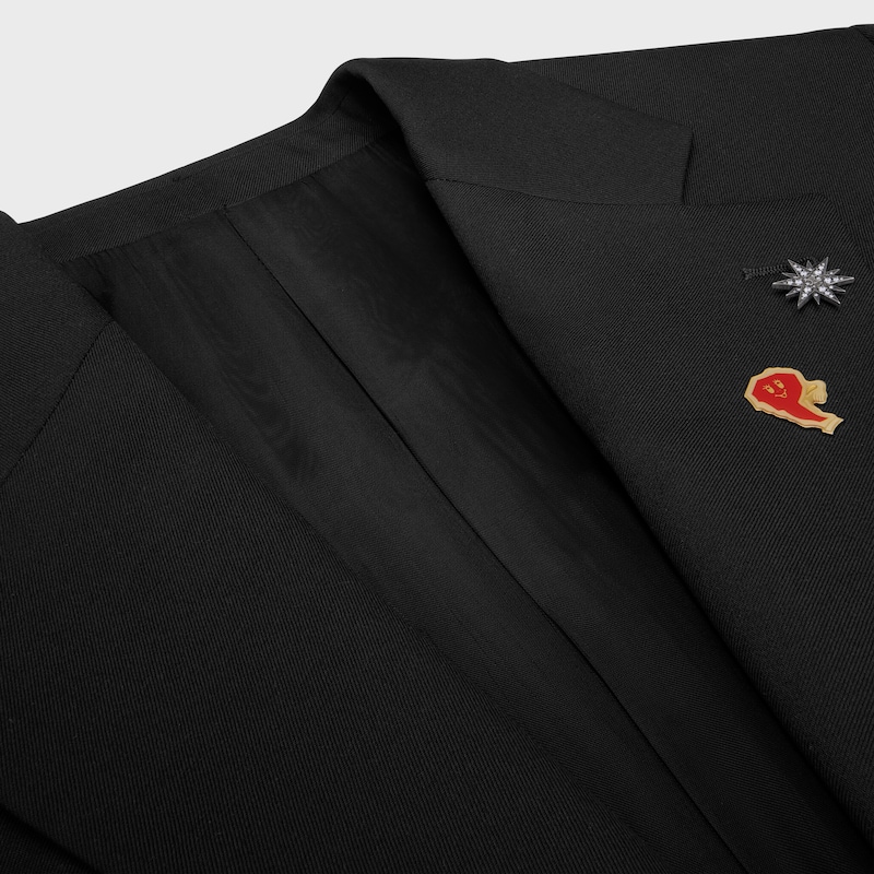 tailored jacket IN wool gabardine - BLACK -  - 1 | CELINE