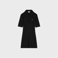 polo mini dress IN ribbed cotton - BLACK / WHITE -  - 2 | CELINE