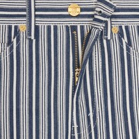 lulu jeans in hickory striped cotton - BLUE/WHITE RINSED -  - 1 | CELINE