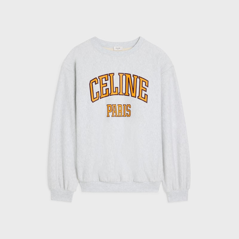 loose sweatshirt IN cotton fleece - PALE GREY / YELLOW / BURGUNDY -  - 1 | CELINE