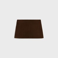 trapeze mini skirt in suede - ESPRESSO -  - 1 | CELINE