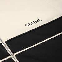 후드 트랙수트 재킷 - 더블 페이스 저지 - 블랙/화이트 -  - 1 | CELINE