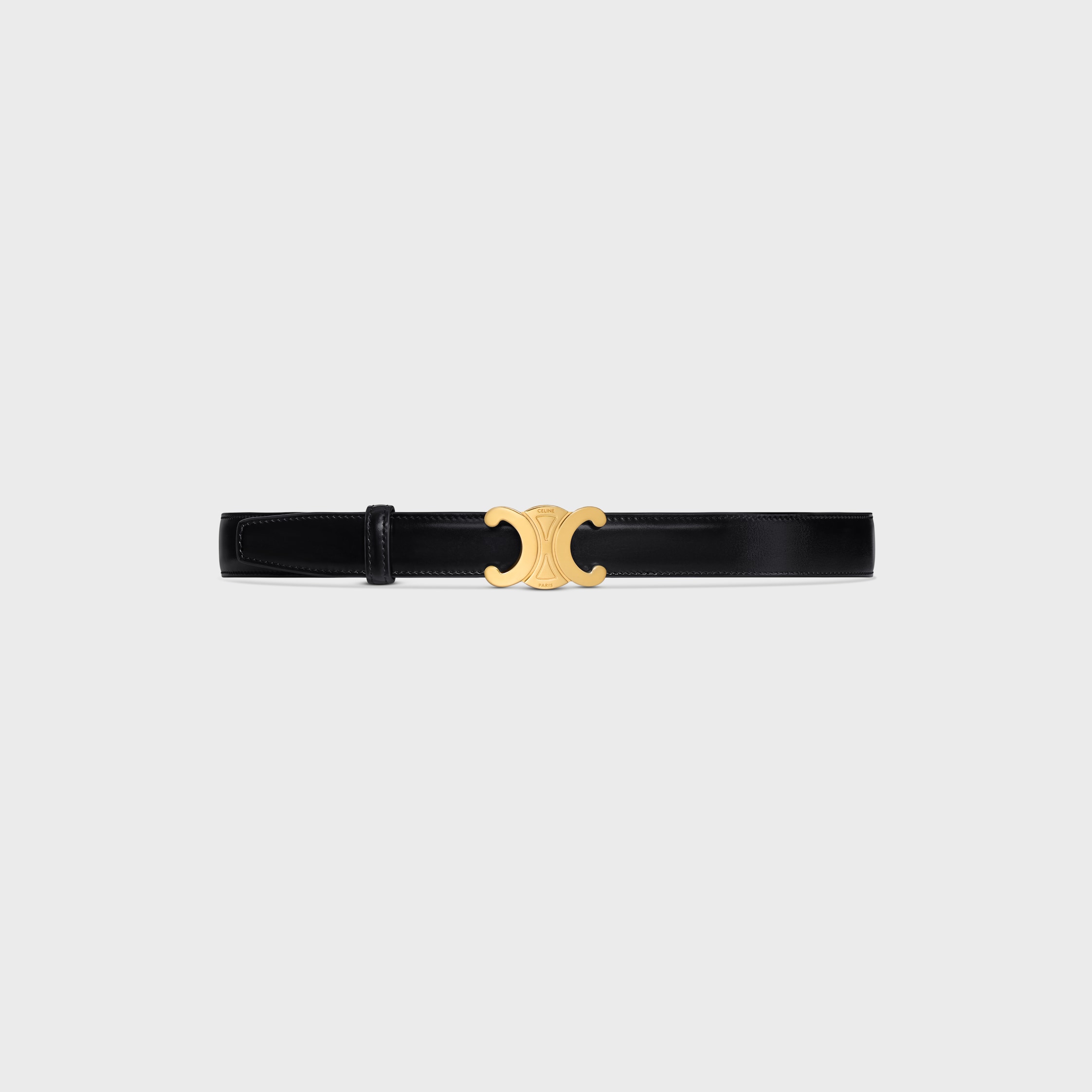 TRIOMPHE BUCKLE & REVERSIBLE STRAP 25MM - BLACK / TAN | CELINE