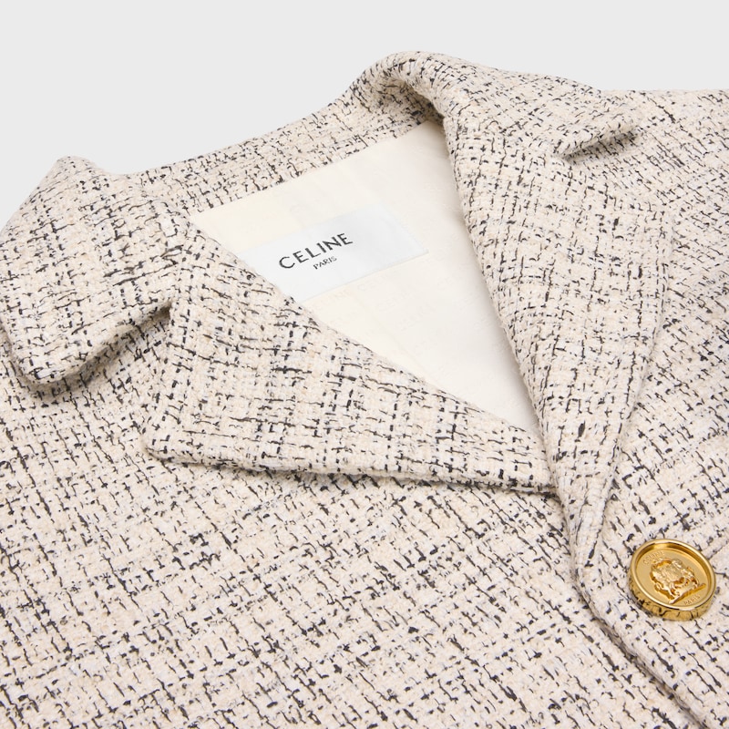 chaqueta garance de algod&oacute;n natt&eacute; - Marfil/Negro -  - 1 | CELINE