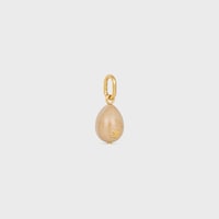 Celine Charms Stone Egg in Botticino and Brass with Gold Finish - ECRU / GOLD - NEW - 2 | CELINE