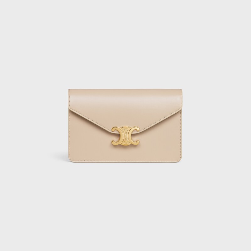 WALLET ON CHAIN MARGO in Shiny calfskin - NUDE - WALLETS ON CHAIN - 1 | CELINE