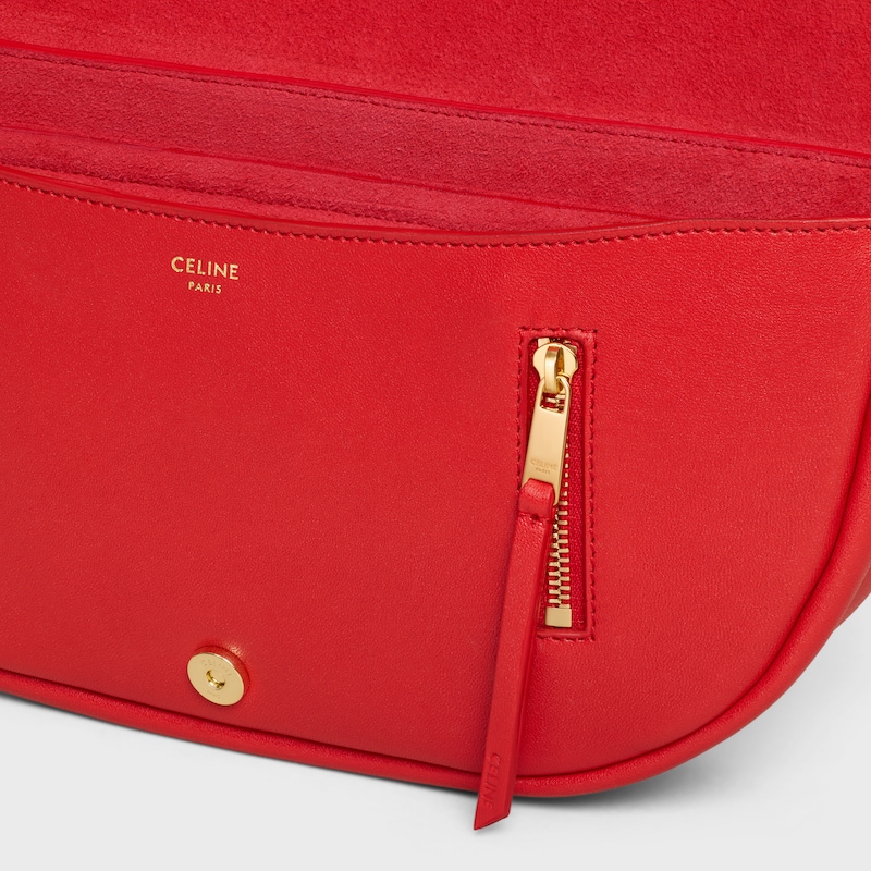 HALFMOON petit mod&egrave;le SOFT TRIOMPHE AGNEAU SOUPLE BRILLANT - ULTRA ROUGE - SACS &Agrave; L'&Eacute;PAULE - 1 | CELINE