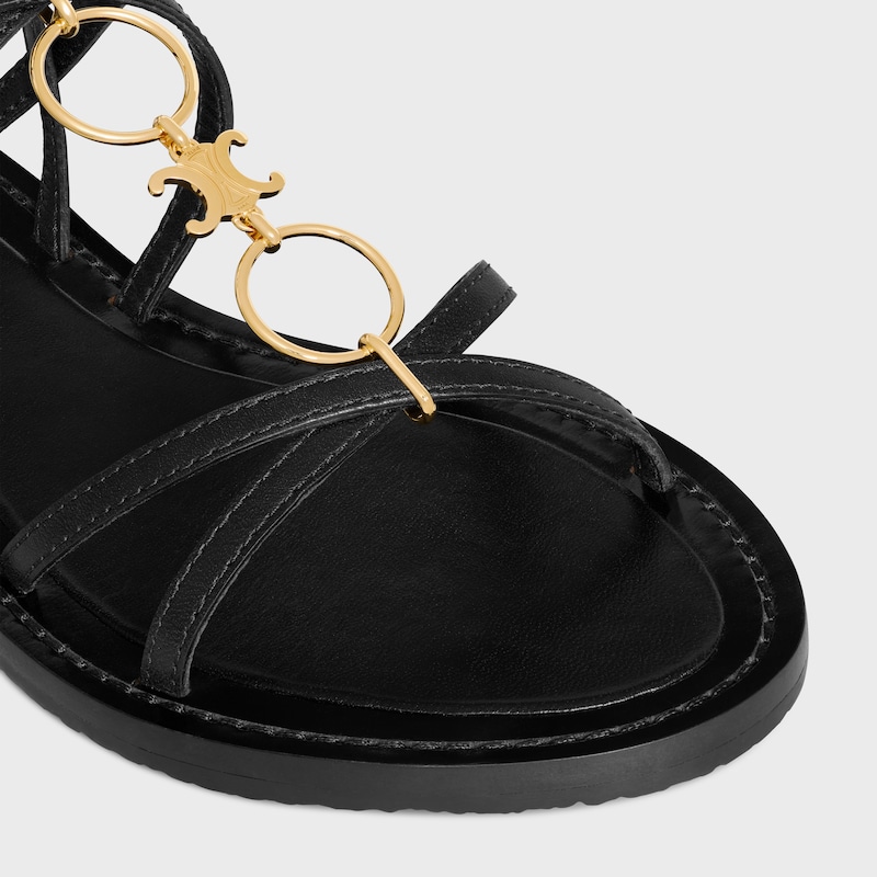 SANDALIA CON TIRAS TIPO JOYA CELINE LYMPIA DE PIEL DE BECERRO - NEGRO -  - 1 | CELINE