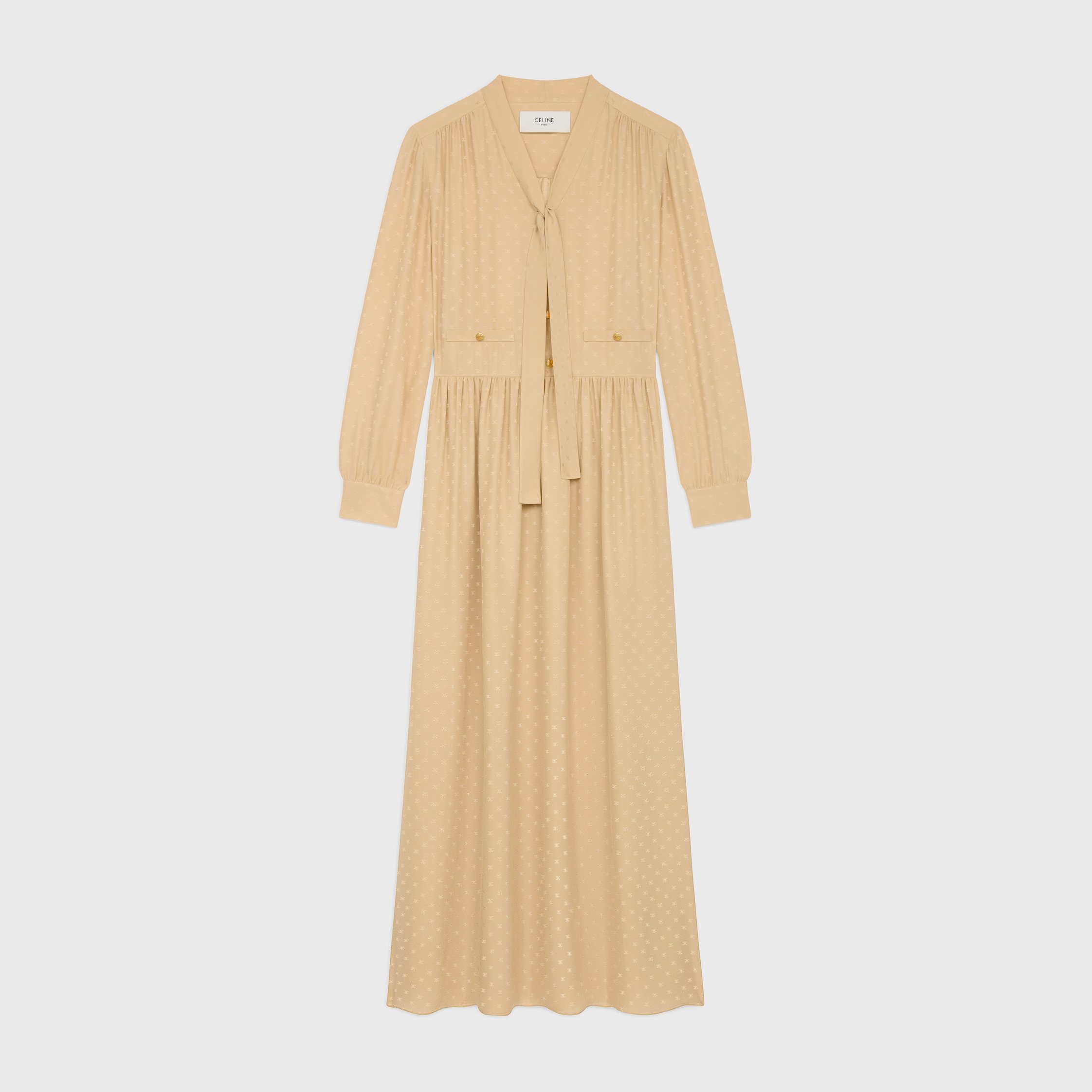 LONG DRESS IN TRIOMPHE SILK - | CELINE