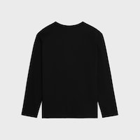 long-sleeved t-shirt IN cotton jersey - BLACK / WHITE -  - 2 | CELINE