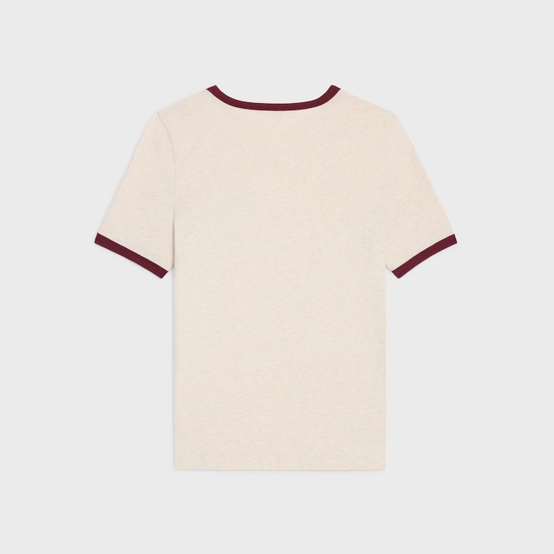 70's blason t-shirt IN cotton jersey - BEIGE MELANGE / CORDEVAN -  - 1 | CELINE