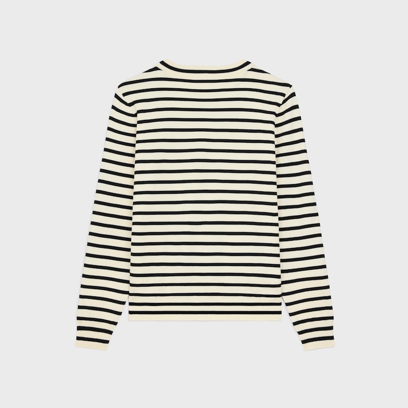 triomphe crew neck marinère sweater in wool - ECRU/BLACK -  - 1 | CELINE
