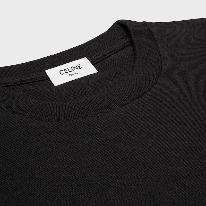 t-shirt IN cotton jersey - BLACK / WHITE -  - 1 | CELINE