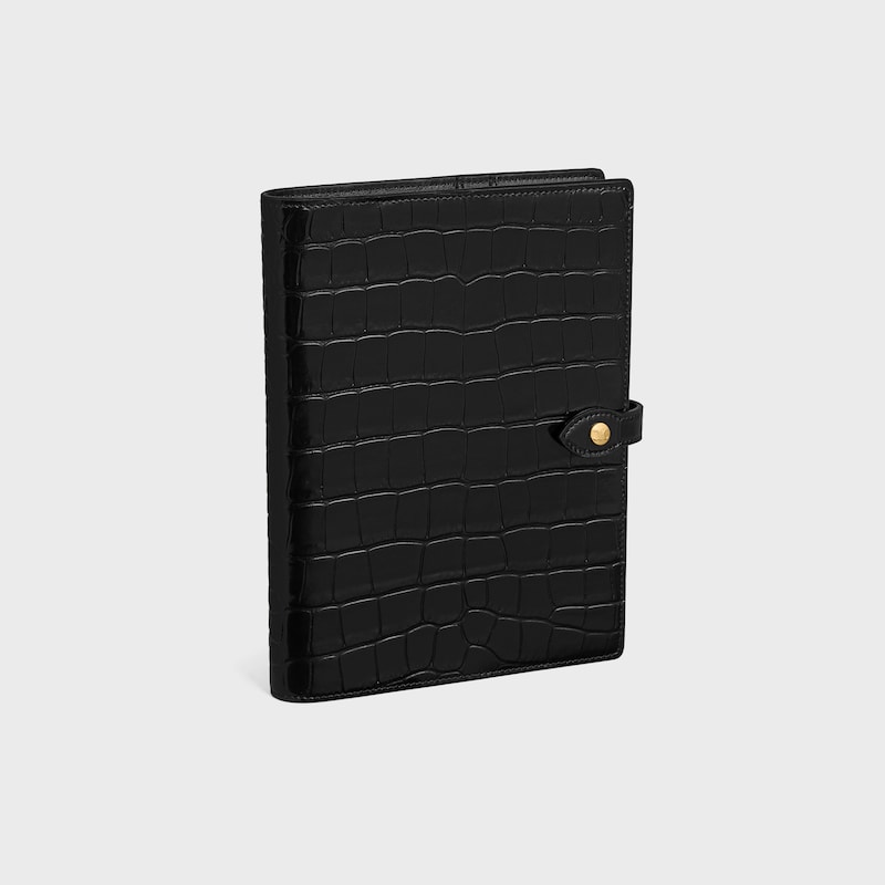 MEDIUM NOTEBOOK COVER IN CROCODILE NILOTICUS - BLACK - NEW COLLECTION MEN - 1 | CELINE
