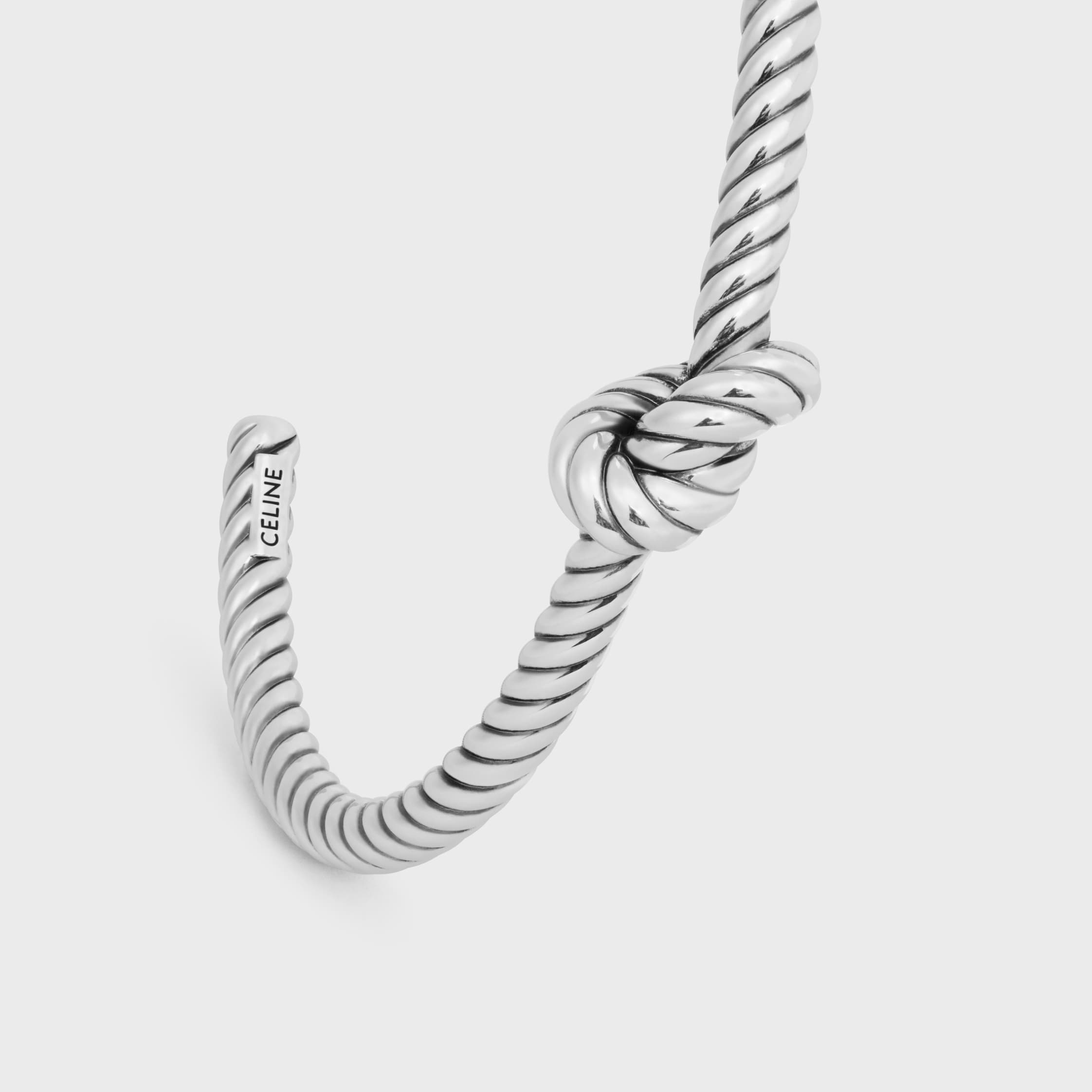 ノット コードパターン カフ / ロジウムフィニッシュ ブラス